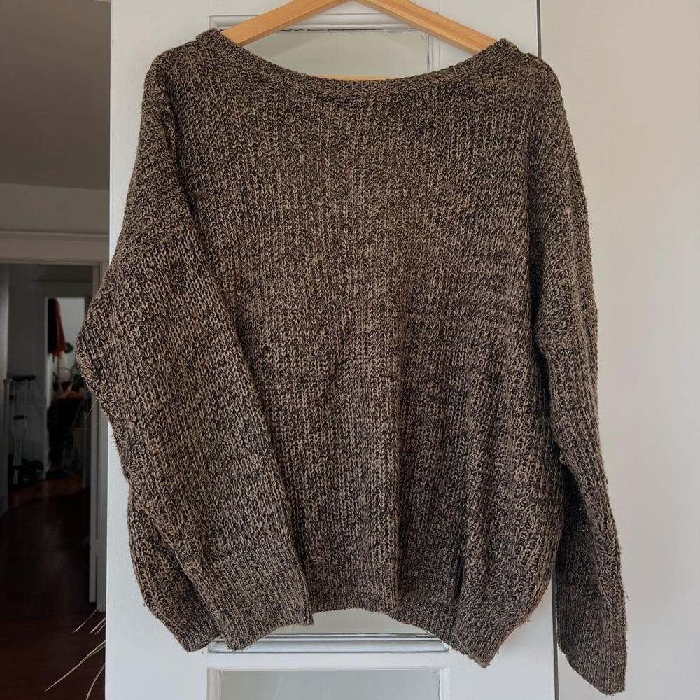 Slouchy brown cotton sweater from Cotton Candy - size M/L